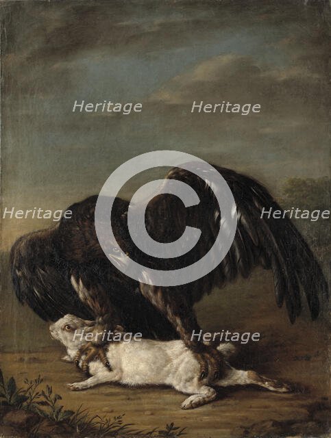 Eagle Catching a Hare, 1779. Creator: Johann Friedrich Grooth.