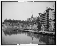 The Boat landing and main entrance, Lake Mohonk House, c1902. Creator: Unknown.