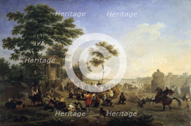 'Mass in the country around Rome', late 18th/early 19th century. Artist: Nicolas Antoine Taunay