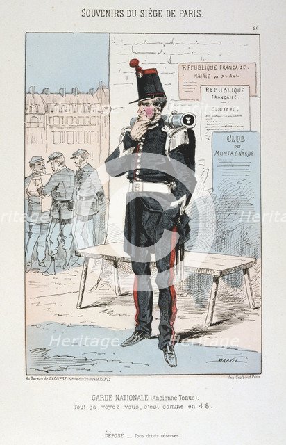 'Garde Nationale (ancien tenue)', Siege of Paris, Franco-Prussian War, 1870-1871.  Artist: Anon
