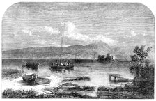 Freshwater fishes: angling in Scotland - an angling match on Loch Leven, 1862.  Creator: Mason Jackson.