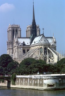 Exterior of Notre Dame, Paris, France, 14th century. Artist: Unknown