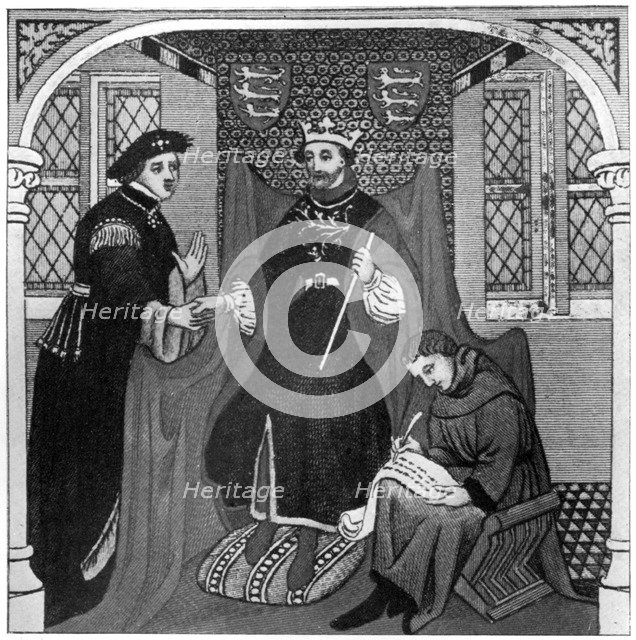 Edward III and the Earl of Flanders, 14th century, (1910). Artist: Unknown