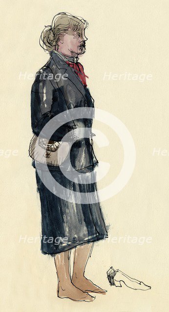 Woman in stockinged feet, 1953. Creator: Shirley Markham.