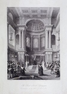Great Synagogue, Dukes Place, London, c1850. Artist: Harlen Melville