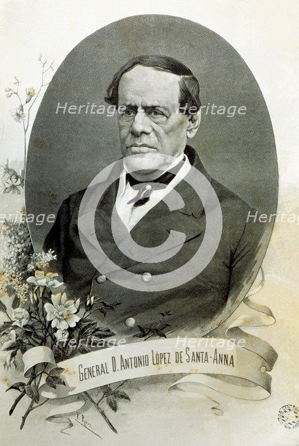 Antonio Lopez Santa Anna (1791-1876), Mexican military and political, President of the Republic i…