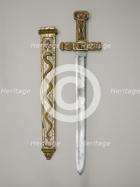 Costume Sword with Scabbard in the Classical Style, French, Paris, ca. 1788-90. Creator: Unknown.