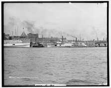 Harbor and waterfront, Boston, Mass., between 1901 and 1906. Creator: Unknown.