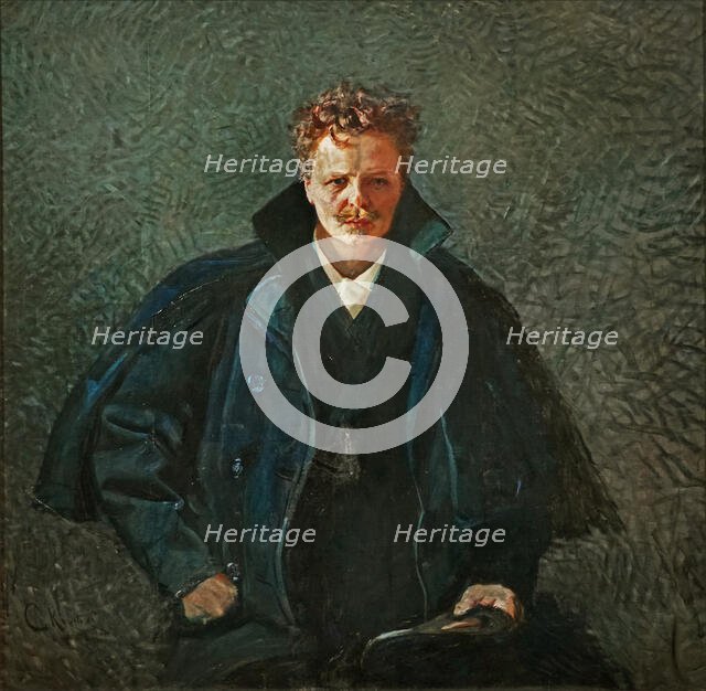 Portrait of August Strindberg, 1893. Creator: Krohg, Christian (1852-1925).