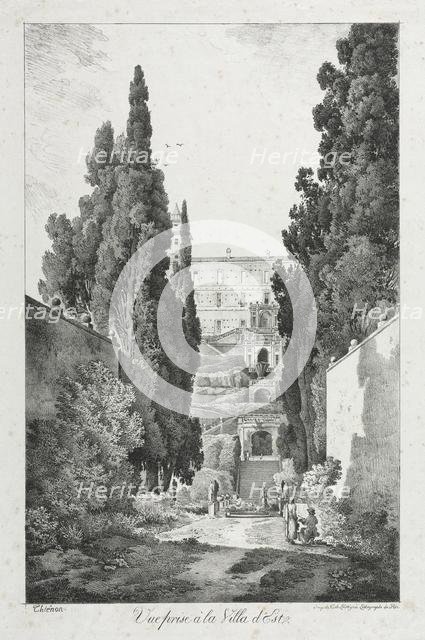 View at Villa dEste, Tivoli, 1817. Creator: Claude Thiénon (French, 1772-1846).
