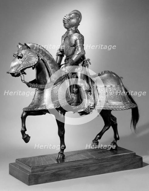 Miniature Italian-Style Armor for Man and Horse, ca. 1860. Creator: Possibly made by Granger LeBlanc (French, active ca. 1840-70).