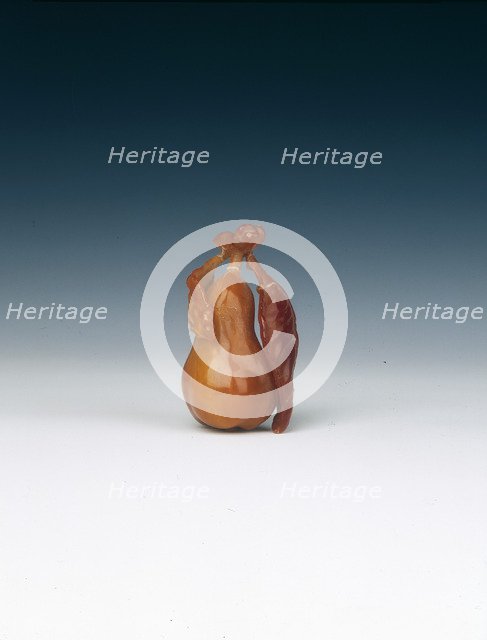 Amber pear, Early Qing dynasty, probably Kangxi period, China, 1662-1722. Artist: Unknown