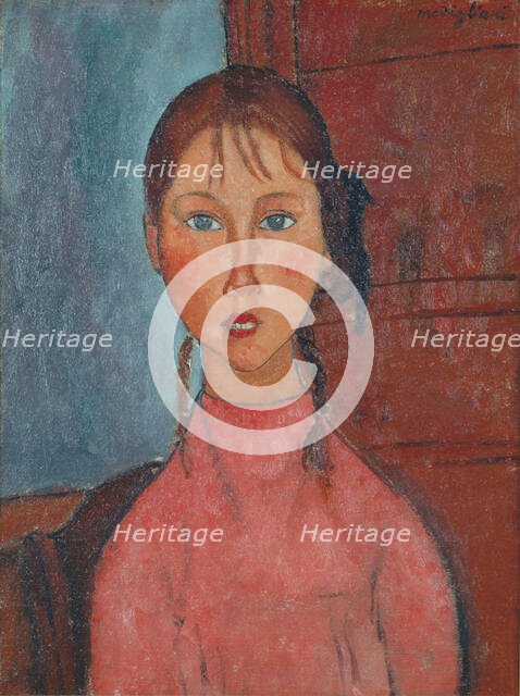 Girl with Pigtails, c1918. Creator: Modigliani, Amedeo (1884-1920).