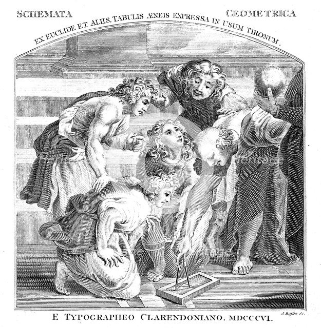 Euclid, Ancient Greek mathematician, demonstrating to his students, 1806. Artist: James Basire II