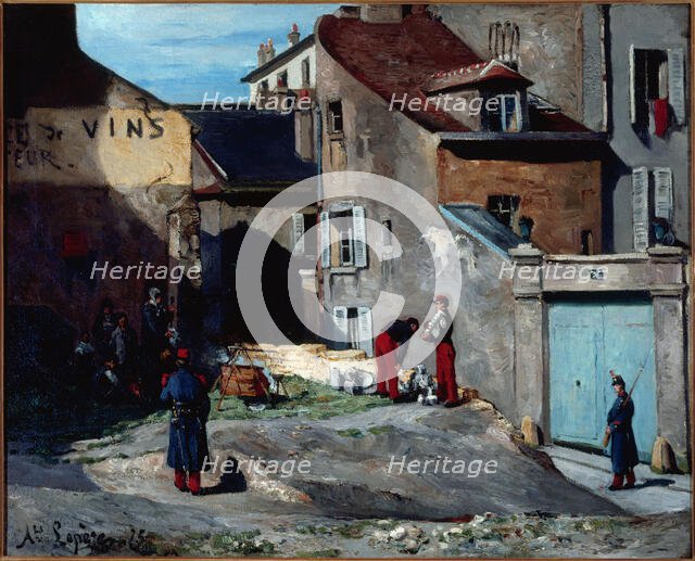 Episode of the Commune, rue des Rosiers, in Montmartre, 1875. Creator: Auguste Lepere.