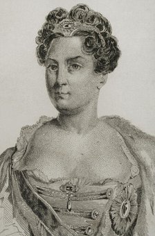 Catherine I of Russia (1684-1727), 1839.  Creators: Augustin François Lemaitre, Pannier.