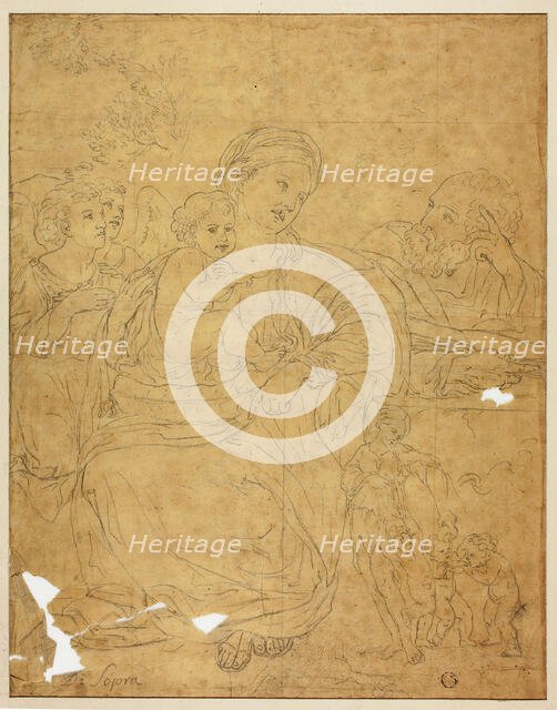 Holy Family with Two Angels, 1609/10. Creator: Francesco Albani.