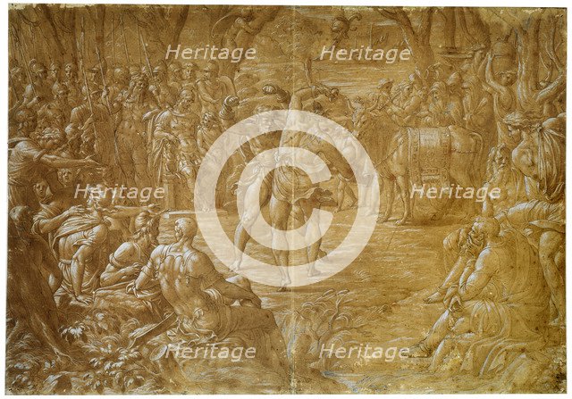 'The Fight between Entellus of Sicily and Dares of Troy', c1544. Artist: Luca Penni