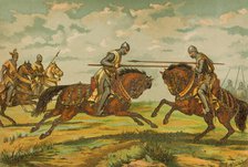 Death of Don Pedro de Ahones, Aragonese knight, servant of King Peter III of Aragón, (1889). Creator: Unknown.