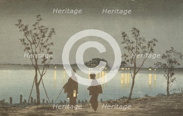 Night on the Sumida River, 1881. Creator: Kobayashi Kiyochika.