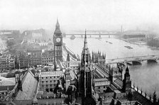 The Houses of Parliament, as seen from Victoria Tower, Westminster, London, c1905. Artist: Unknown