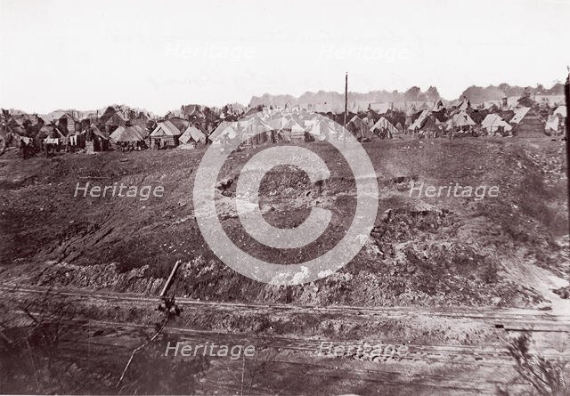 Camp of Construction Corps, U.S. Military Railroad at City Point, 1861-65. Creator: Andrew Joseph Russell.