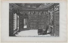 Interior of a Library, from Nouveaux Liure da Partements, part of Oeuv..., published 1703 or 1712. Creator: Daniel Marot.