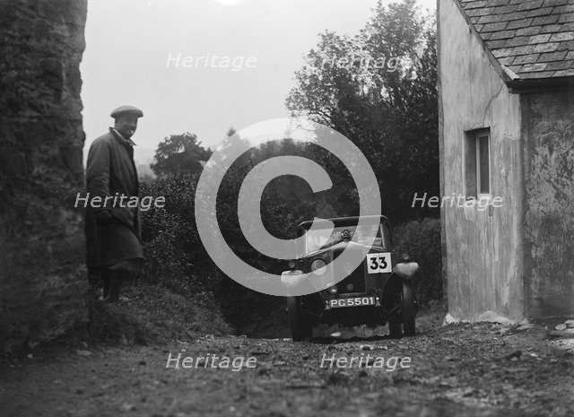 1929 Riley saloon of AP Squire competing in the JCC Lynton Trial, 1932. Artist: Bill Brunell.