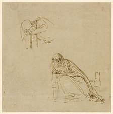 Two Sketches of a Weeping Woman, n.d. Creator: Benjamin West.
