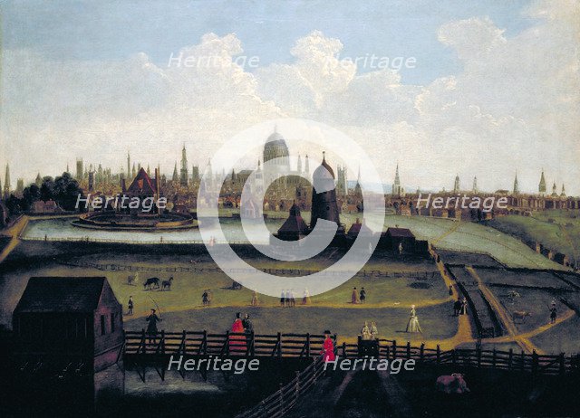 'Prospect of the City from the North', London, c1730. Artist: Anon