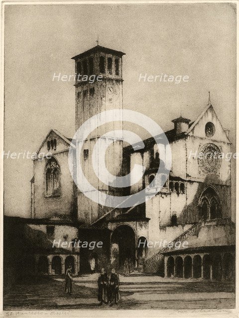 The Church of San Francesco, Assisi, Italy, 1926.Artist: Louis Wherter