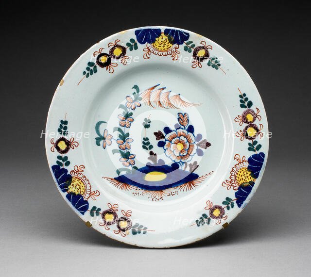Plate, Lambeth, c. 1750. Creator: Unknown.