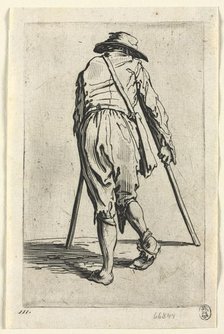 The Beggars: Beggar on Crutches, Wearing a Hat, c. 1623. Creator: Jacques Callot (French, 1592-1635).