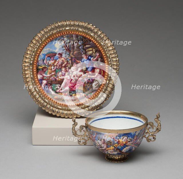 Tea Bowl and Saucer, Augsburg, c. 1700. Creator: Matthäus Baur II.