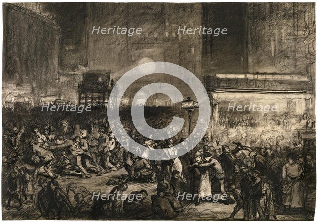 Election Night Times Square, 1906. Creator: George Wesley Bellows.