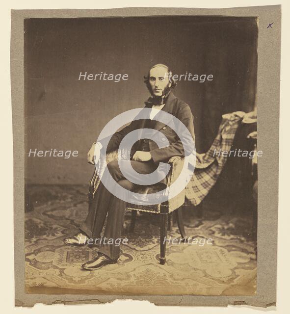 Portrait of a man, seated, 1850s. Creator: Roger Fenton.