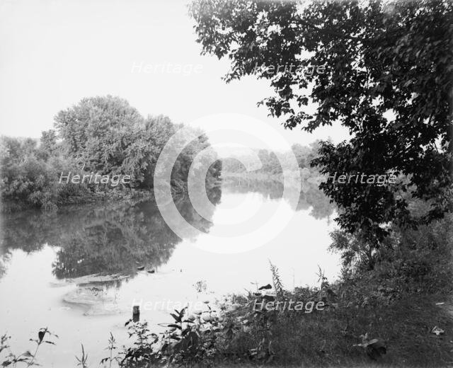 New Ulm, Minn., river view, reflections, between 1880 and 1899. Creator: Unknown.