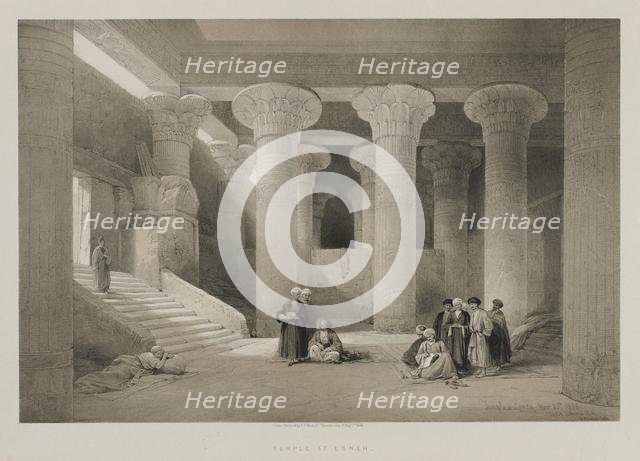 Egypt and Nubia, Volume I: Temple at Esneh, 1846. Creator: Louis Haghe (British, 1806-1885); F.G.Moon, 20 Threadneedle Street, London.