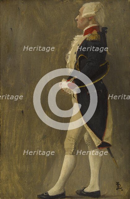 Esquisse de détail pour l'Hôtel de Ville de Paris : La voûte d'acier, silhouette du..., c.1889. Creator: Jean-Paul Laurens.