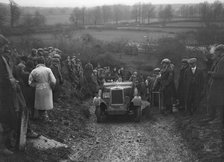 Morris Cowley of RJ Barker competing in the MCC Exeter Trial, Ibberton Hill, Dorset, 1930. Artist: Bill Brunell.
