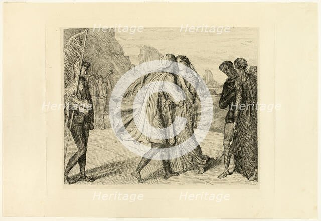 O My Fair Warrior!, plate five from Othello, 1844. Creator: Theodore Chasseriau.