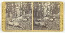 Successful Hunters dressing Elk, 1876. Creator: William I. Marshall.