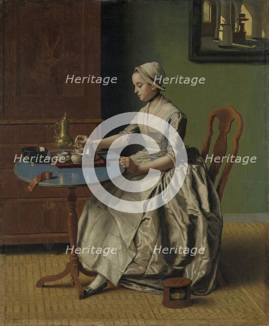 Dutch Girl at Breakfast, c.1756. Creator: Jean-Etienne Liotard.