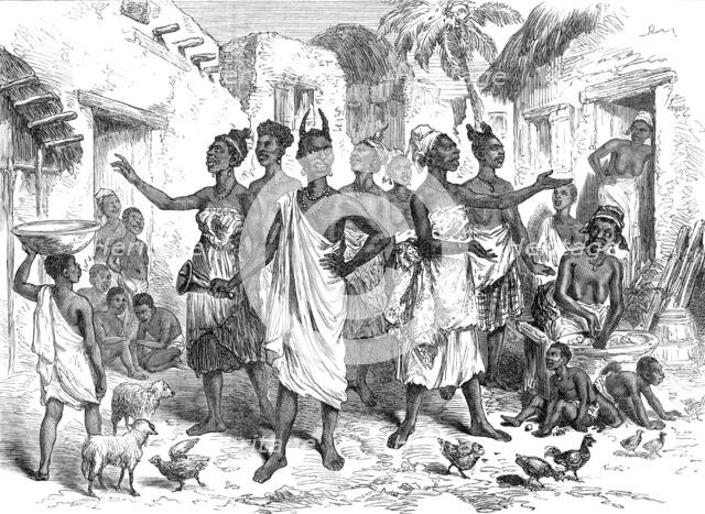 Sketches from the Gold Coast by our special artist: summoning bearers to Cape Coast Castle, 1874. Creator: Unknown.