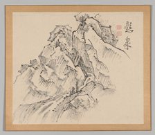 Double Album of Landscape Studies after Ikeno Taiga, Volume 1 (leaf 26), 18th century. Creator: Aoki Shukuya (Japanese, 1789).