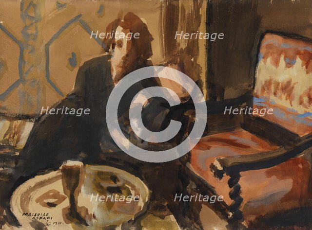 Woman at a Table, 1931. Creator: Oskari Paatela.