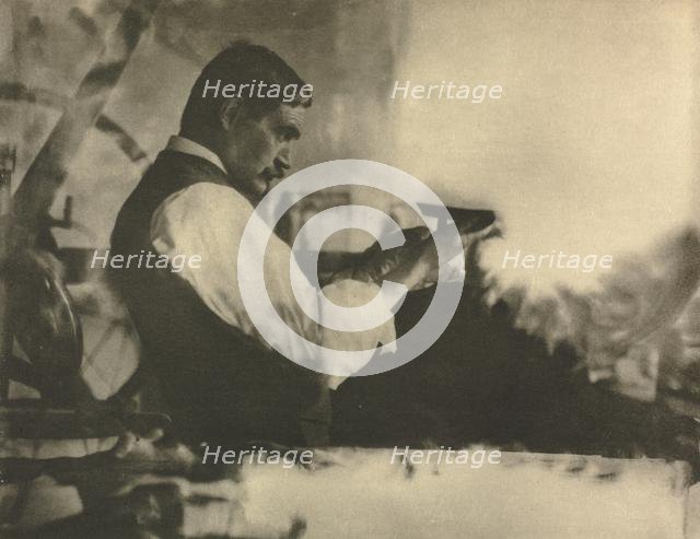 Camera Work: The Etching Printer - William Strang, Esq., A.R.A., 1907. Creator: James Craig Annan.