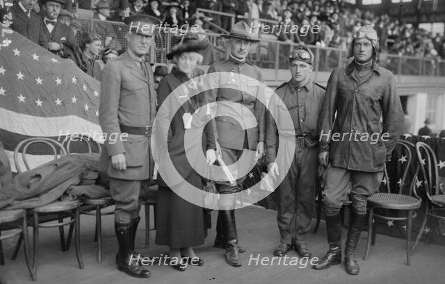 W. Camp, Mrs. C. Van Rensselaer, Col. F.M. Davis, Lt. R. Breeze, Sgt. Coombs, 1918. Creator: Bain News Service.