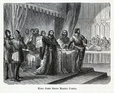 King John Signs Magna Carta, 1882. Artist: Anonymous  