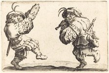 Dancers with Flute and Tambourine, c. 1622. Creator: Jacques Callot.